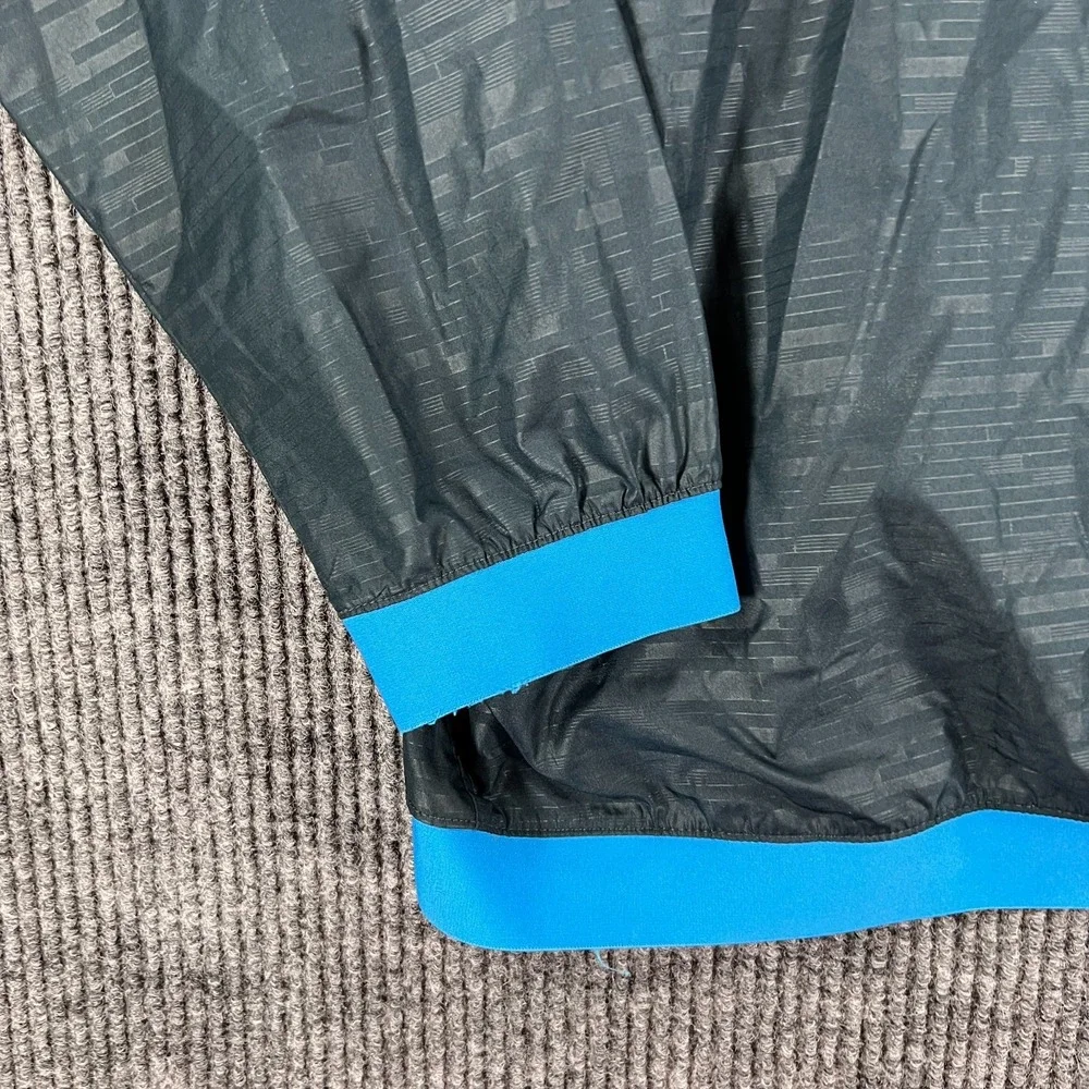 Adidas Windbreaker Jacket Mens Large Blue Long Sleeve Full Zip Hooded Running